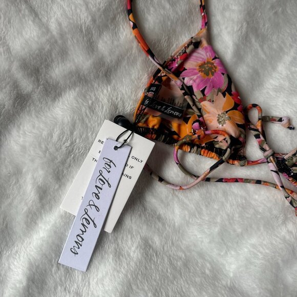 BNWT For Love & Lemons Vienna Floral Triangle Swim Top - Picture 6 of 8